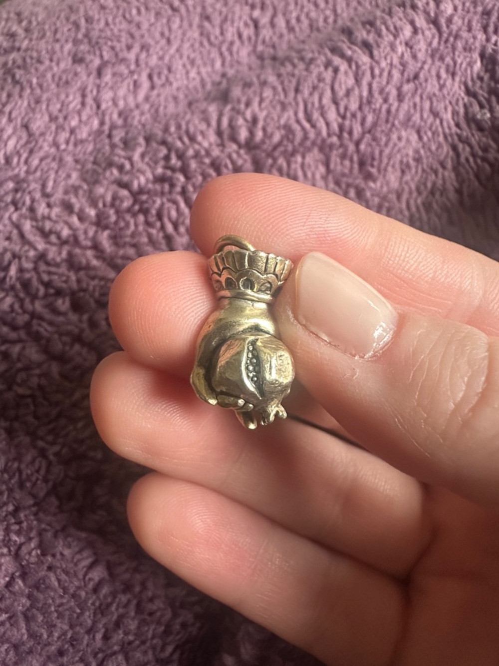 Antique-Style Gold Pomegranate Charm Pendant
